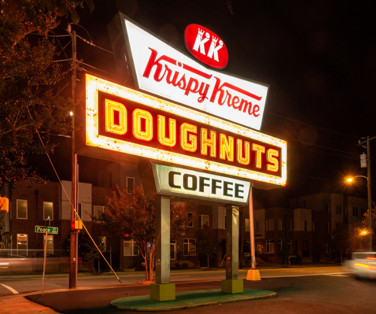 Illuminated Krispy Kreme sign